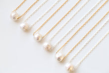 Load image into Gallery viewer, Single pearl necklace. Freshwater pearl necklace. Perfect for layering.