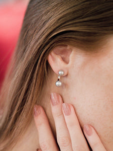 Silver berries earrings