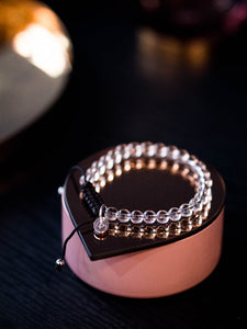 Clear crystal quartz adjustable bracelet