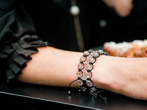 Clear crystal quartz adjustable bracelet