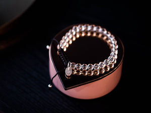 Clear crystal quartz adjustable bracelet